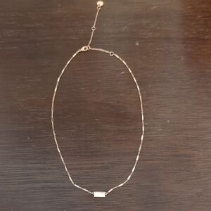 Pura Vida Opal Color Stone Costume Jewelry Rose Gold Color Chain  Bar Necklace